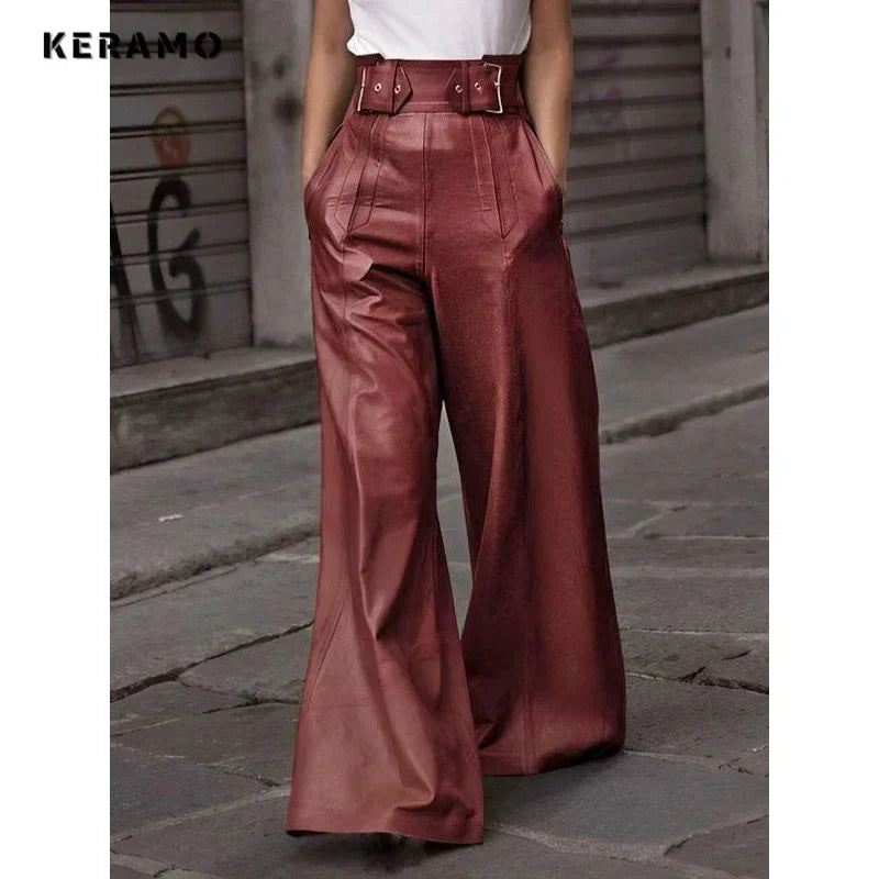 Vintage English Style High-Waist Casual Pants