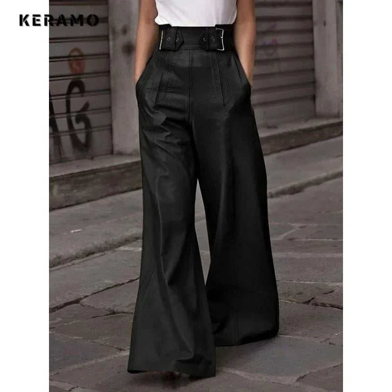 Vintage English Style High-Waist Casual Pants