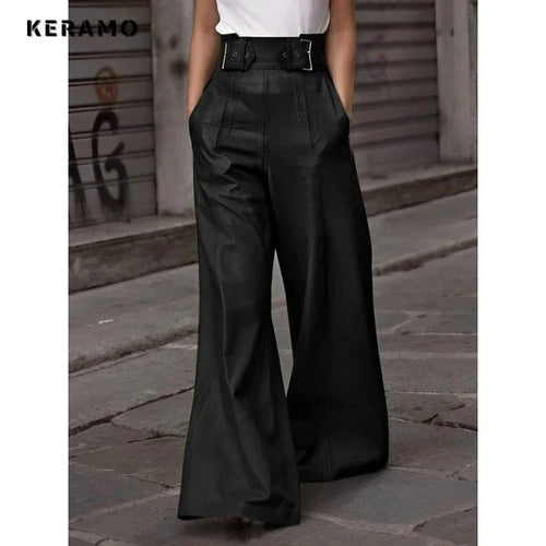 Vintage English Style High-Waist Casual Pants