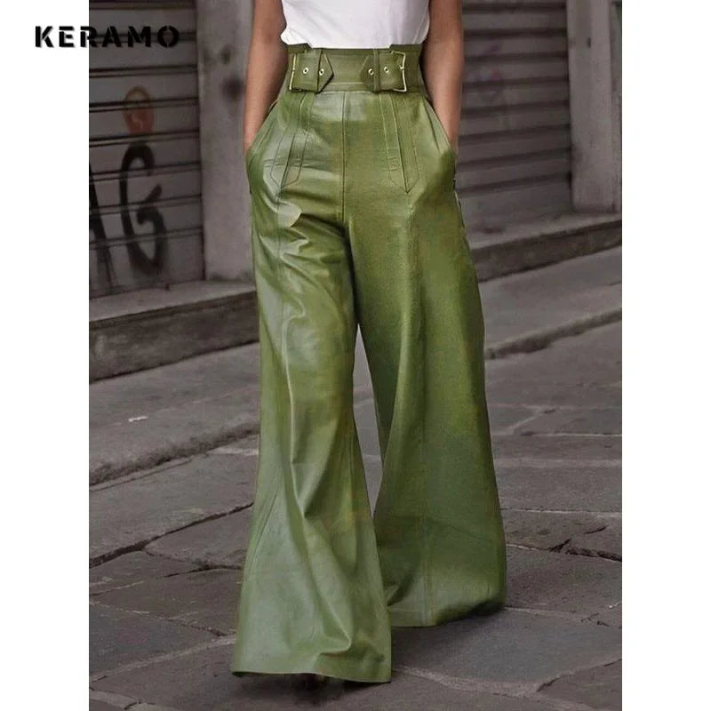 Vintage English Style High-Waist Casual Pants